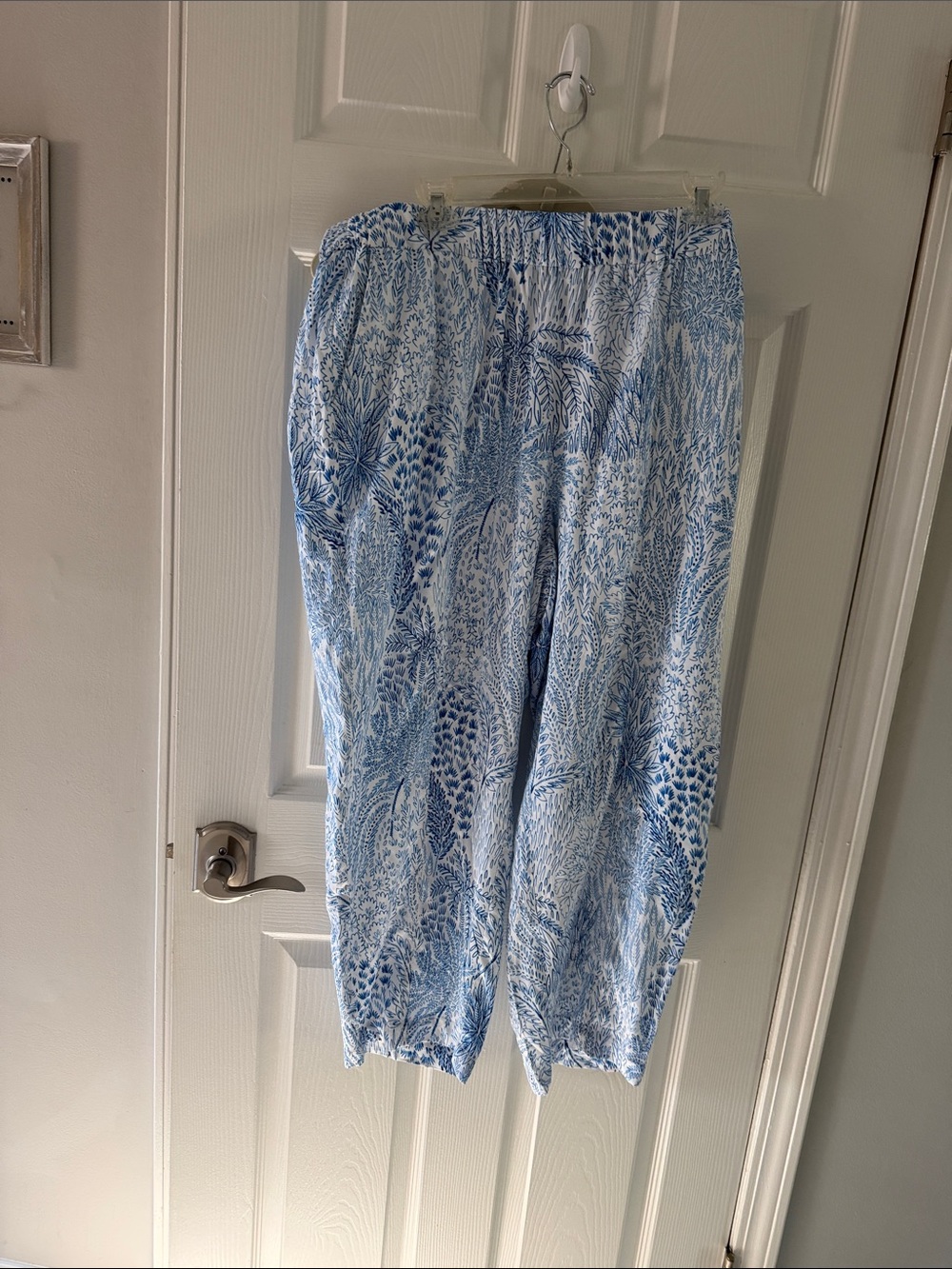 Talbots SLIM LEG CROP PANTS - BLISSFUL MEADOW NWT 2X pull on coastal summer - Picture 3 of 6